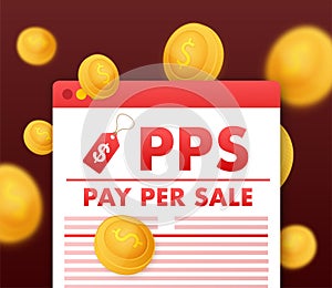 PPS - Pay Per Sale, business concept. Vector stock illustration.