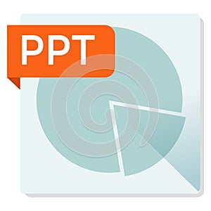 PPT document. File format square icon.