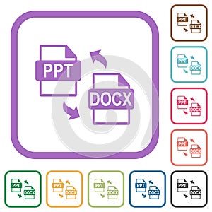 PPT DOCX file conversion simple icons photo