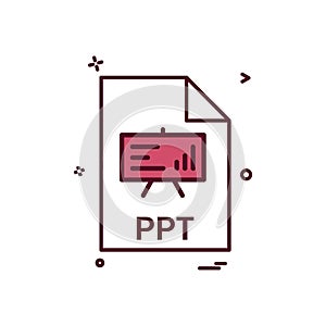 ppt file file extension file format icon vector design