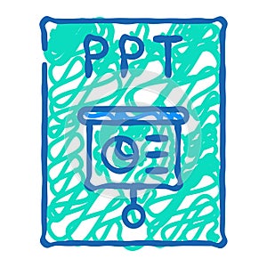 ppt file format document icon doodle illustration