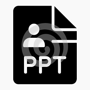 PPT File Icon Solid Presentation Symbol