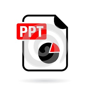 Ppt presentation file vector icon