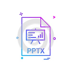 pptx file file extension file format icon vector design