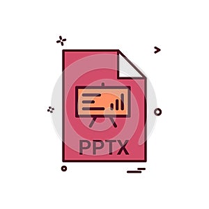 pptx file file extension file format icon vector design