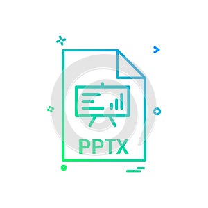 pptx file file extension file format icon vector design