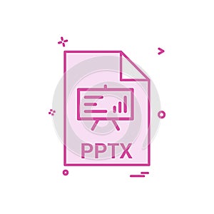 Pptx file file extension file format icon vector design