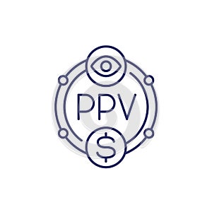 ppv icon, pay per view line vector