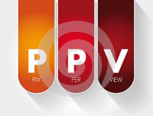 PPV - Pay Per View acronym, internet marketing concept background