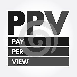 PPV - Pay Per View acronym, internet marketing concept background