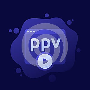 ppv, pay per view icon, vector design