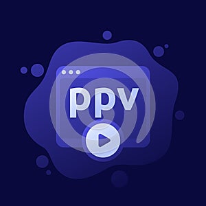 ppv, pay per view icon, vector design photo