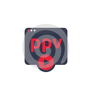 ppv, pay per view vector icon