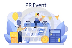 PR event. Celebration or meeting organization as a PR campaign