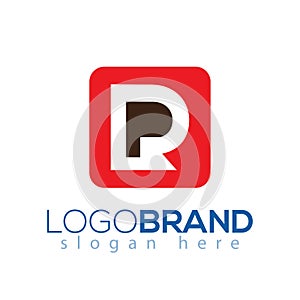PR initial letter logo vector element. PR Logo template