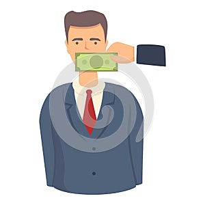 Pr lobbyist icon cartoon vector. Meeting money