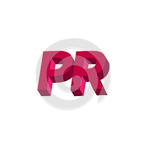 PR logo. Public Relations 3D icon