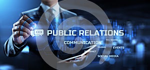 PR Public relation management. Business communications concept.