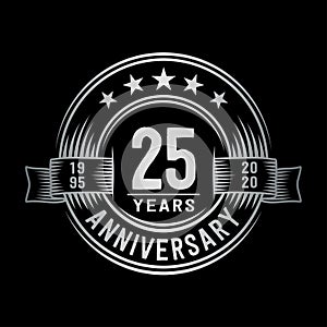 25 years anniversary celebration logotype. 25th years logo. Vector and illustration. photo