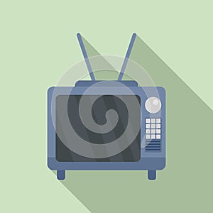 Pr tv set icon, flat style