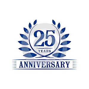 25 years anniversary celebration logo. 25th anniversary luxury design template. Vector and illustration. photo