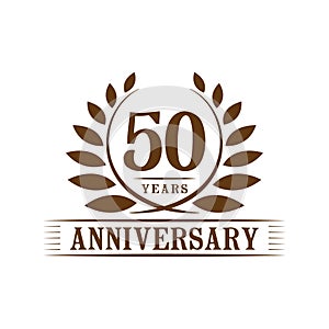 50 years anniversary celebration logo. 50th anniversary luxury design template. Vector and illustration. photo