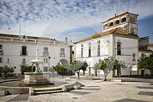 Praca da Republica square in Monforte town, District of Portalegre, Portugal