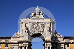 Praca de Commercio - Commerce Square, Downtown Lisbon, Portugal. photo