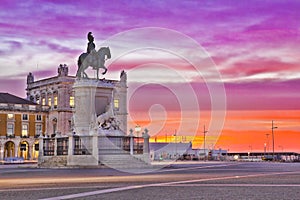 The Praca do Comercio or Commerce Square is located in the city