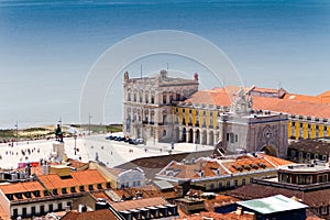 The Praca do Comercio (English: Commerce Square) is located in t