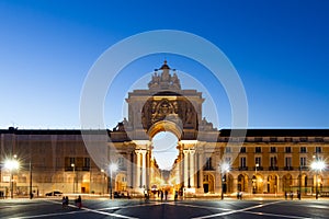 The Praca do Comercio (English: Commerce Square) is located in t