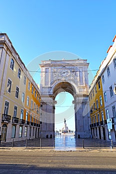 The Praca do Comercio the famous Commerce Square in Lisbon, Portugal photo