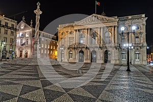 Praca do municipio lisbon city hall square at night