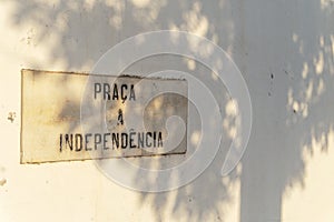 Praca a independencia what means Independance Square sign in Maputo, Mozambique photo