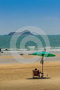 Prachuap Khiri Khan, Thailand - March 16, 2017: Peaceful Sea, sa