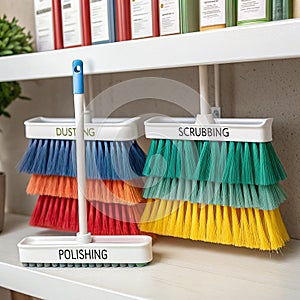 Color coded cleaning brush set