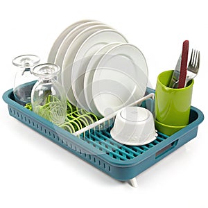 Marvelous Silicone Dish Drainer isolated on white background photo