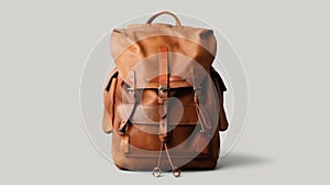 A practical and stylish backpack in smooth leather with multiple pockets and a convertible s for easy carrying photo