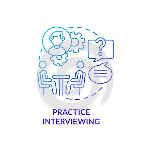 Practice interviewing blue gradient concept icon