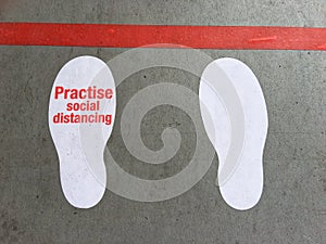 Practice Social Distancing Footsteps Steps Feet Coronavirus Covid 19 Poster Print photo