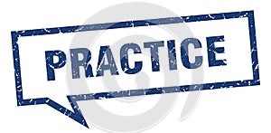 practice speech bubble.