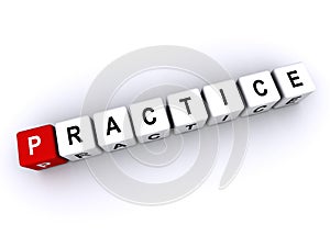 practice word block on white