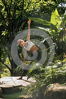 practicing yoga in tropic environment