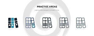 Practise areas icon in different style vector illustration. two colored and black practise areas vector icons designed in filled,