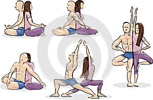 Practising Yoga in Couple