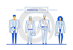 Practitioner surgeon medical team clinic staff concept