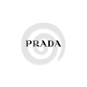 Prada logo editorial illustrative on white background