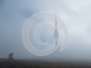 Praded antena tower in Jeseniky czechia mountains