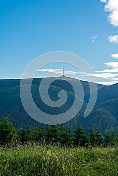 Praded hill from Frantiskova myslivna in Jeseniky mountains in Czech republic