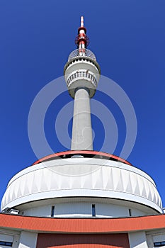 Praded lookout tower and television transmitter - the highest mountain of Hruby Jesenik in northern Moravia in the Czech Republic